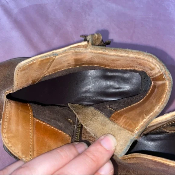 Diba True Pony Up Leather Fringe Ankle Boots Women's 8 Western Rodeo Low Heeled - Picture 8 of 13